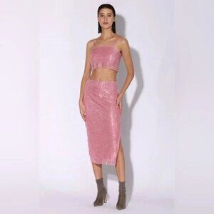 NWT WALTER BAKER pink glittery skirt
